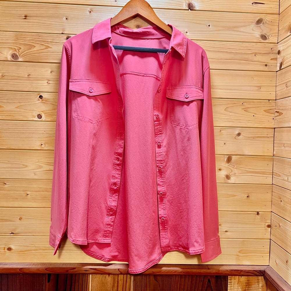 Salmon Pink Button Up Shirt